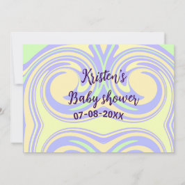 Boho lila grüne Babydusche Marmor rustikal, modern Einladung