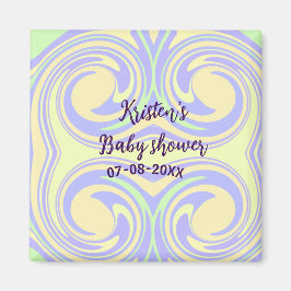 Boho lila grüne Babydusche Marmor rustikal, modern Magnet