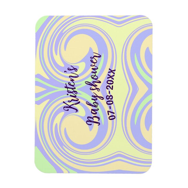 Boho lila grüne Babydusche Marmor rustikal, modern Magnet (Vertikal)