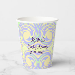 Boho lila grüne Babydusche Marmor rustikal, modern Pappbecher