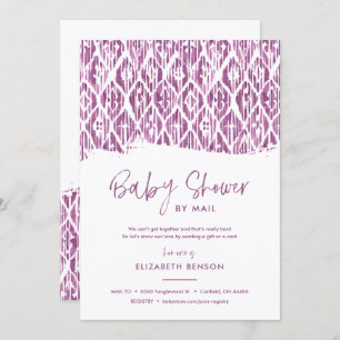 Boho Lila Ikat Baby Shower by Mail Einladung