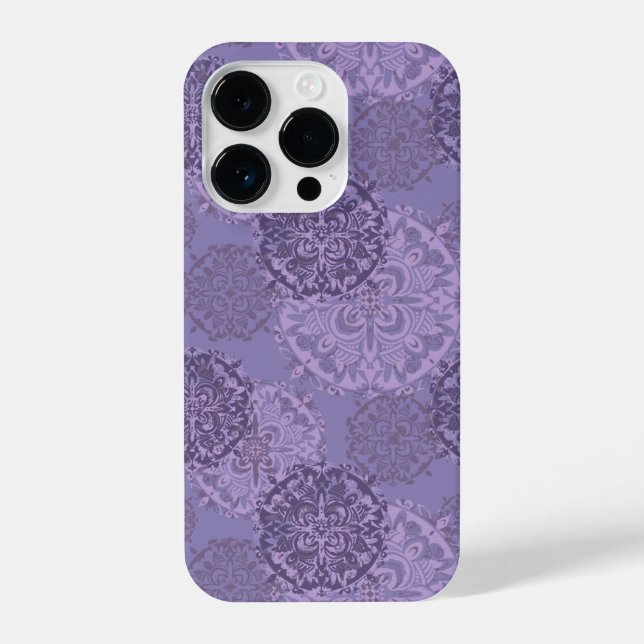 Boho Lila Mandalas iPhone 14 Plus Fall iPhone Hülle (Rückseite)