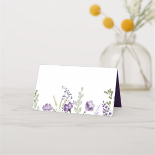 Boho Lila Wildblume Floral Wedding Platzkarte