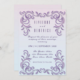 Boho lilac dekorative lesbische Hochzeit Einladung