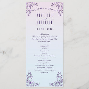 Boho lilac dekorative lesbische Hochzeit Programm