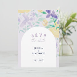 Boho Lilac Floral Wedding Save The Date