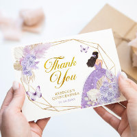 Boho Lilac Geometric Butterfly Quinceañera Floral