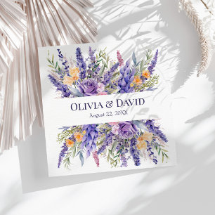 Boho Lilac Watercolor Wildblume Wedding Napkins Serviette