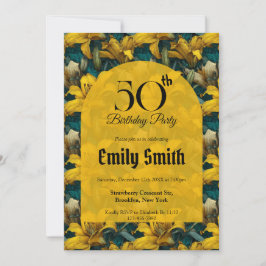 Boho Lilies Accent Mädchen Geburtstagsfeier Einladung