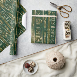 Boho Linear Mudcloth | Waldmoos Geschenkpapier