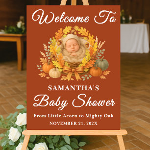 Boho Little Acorn Fall Baby Dusche Willkommen Acrylschild