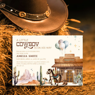 Boho Little Cowboy Western-Baby-Party Wüste Einladung