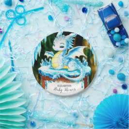 Boho Little Dragon Baby Shower Pappteller