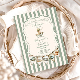 Boho Little Fisherman Fishing Baby Shower Einladung