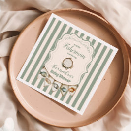 Boho Little Fisherman Fishing Baby Shower Serviette