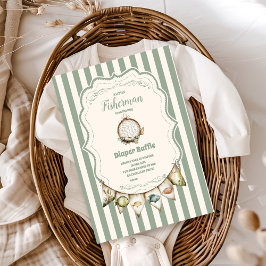 Boho Little Fisherman Fishing Diapper Raffle Begleitkarte