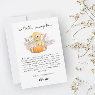 Boho Little Lamb Kürbis Wasserfarben Babyparty Dankeskarte