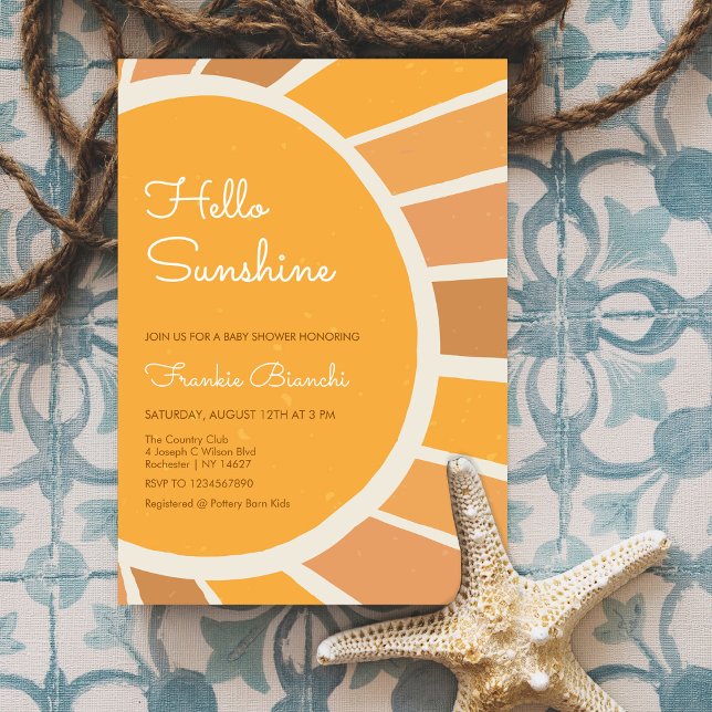 Boho Little ray of Sunshine Baby Shower Einladung (Von Creator hochgeladen)