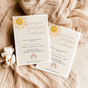 Boho Little Ray of Sunshine Rainbow Baby Shower Einladung