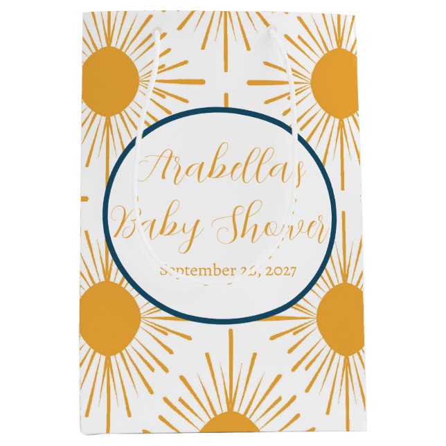 Boho Little Ray von Sun Neutral Baby Shower Mittlere Geschenktüte (Vorderseite)