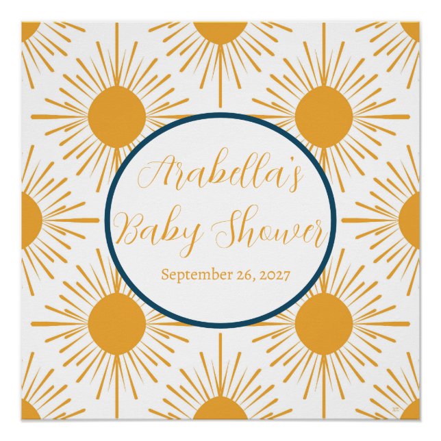 Boho Little Ray von Sun Neutral Baby Shower Poster (Vorderseite)