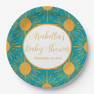Boho Little Ray von Sun Turquoise Baby Shower Pappteller