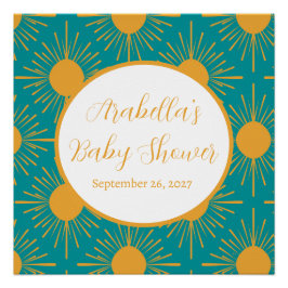 Boho Little Ray von Sun Turquoise Baby Shower Poster