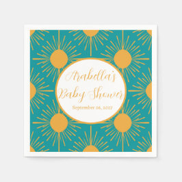 Boho Little Ray von Sun Turquoise Baby Shower Serviette