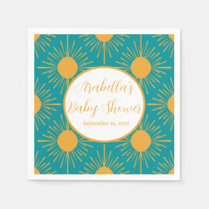 Boho Little Ray von Sun Turquoise Baby Shower Serviette