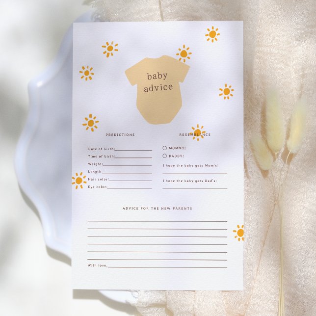 Boho Little Sunshine Baby Predication & Advice Gam (Von Creator hochgeladen)
