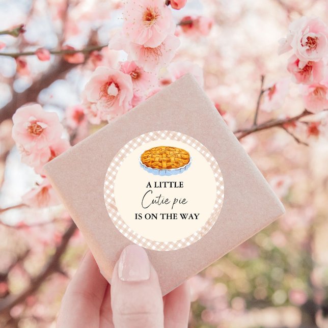 Boho Little Süsse Pie Erntedank Babydusche Runder Aufkleber (Von Creator hochgeladen)