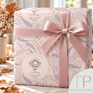 Boho Little Truthahn & Federn Baby Girl Shower Geschenkpapier
