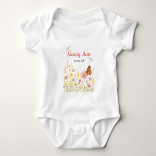 Boho Little Wildblume Custom Baby Name Strampler