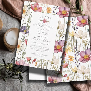 Boho Little Wildblume Girl Babydusche Einladung