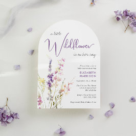 Boho Little Wildblume Watercolor Arch Babydusche Einladung
