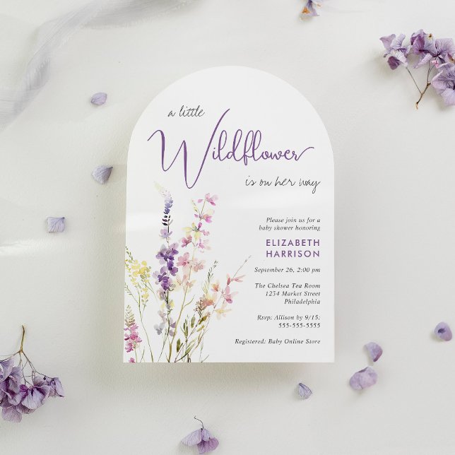 Boho Little Wildblume Watercolor Arch Babydusche Einladung (Von Creator hochgeladen)
