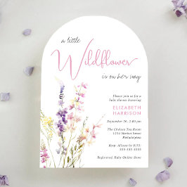 Boho Little Wildflower Watercolor Arch Baby Shower Einladung