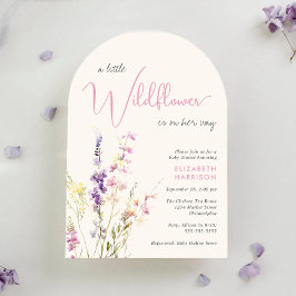 Boho Little Wildflower Watercolor Arch Baby Shower Einladung