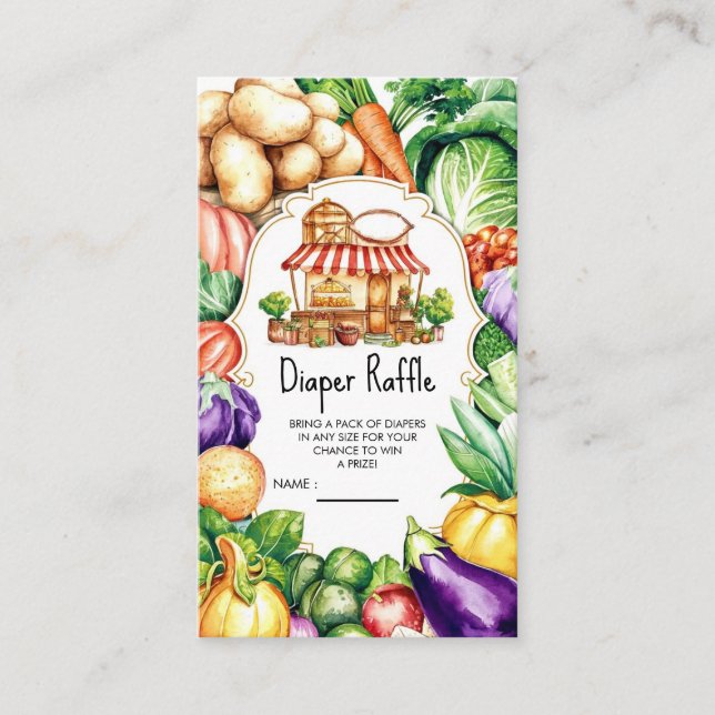 Boho Locally Grown Farmer's Market Baby Shower Begleitkarte (Vorderseite)