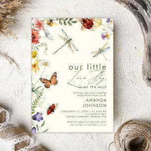 Boho Love Bug Insekten Libelle Baby-Party  Einladung