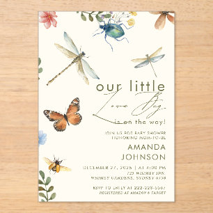Boho Love Bug Insekten Libelle Baby Shower  Acryleinladungen