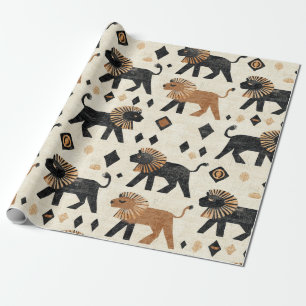 Boho-Löwen-Tribal-Safari-Muster Geschenkpapier
