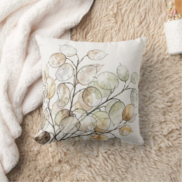 Boho Lunaria Wasserfarbe Botanisch Blumig Kissen
