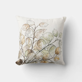 Boho Lunaria Wasserfarbe Botanisch Blumig Kissen
