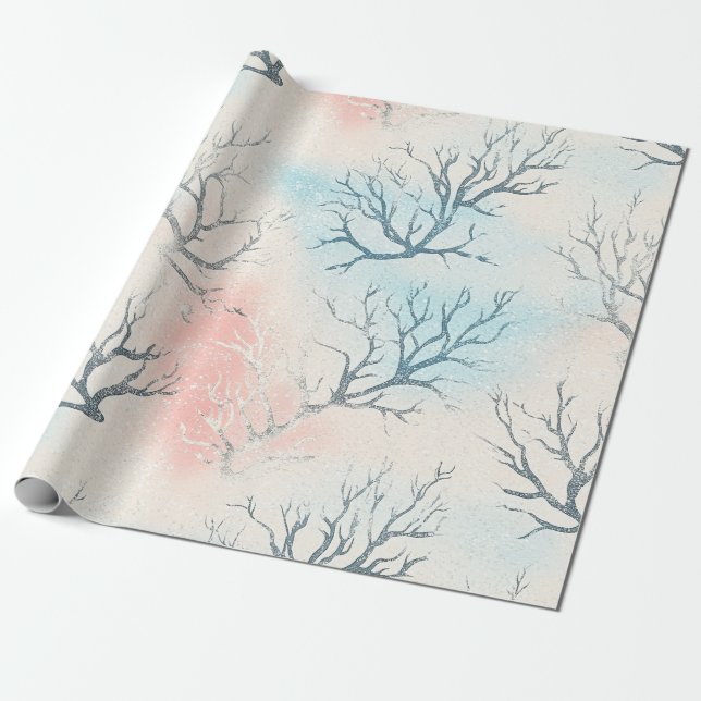 Boho Luxe Wasserfarbe Küstenkorallenmuster (1) Geschenkpapier (Ungerollt)