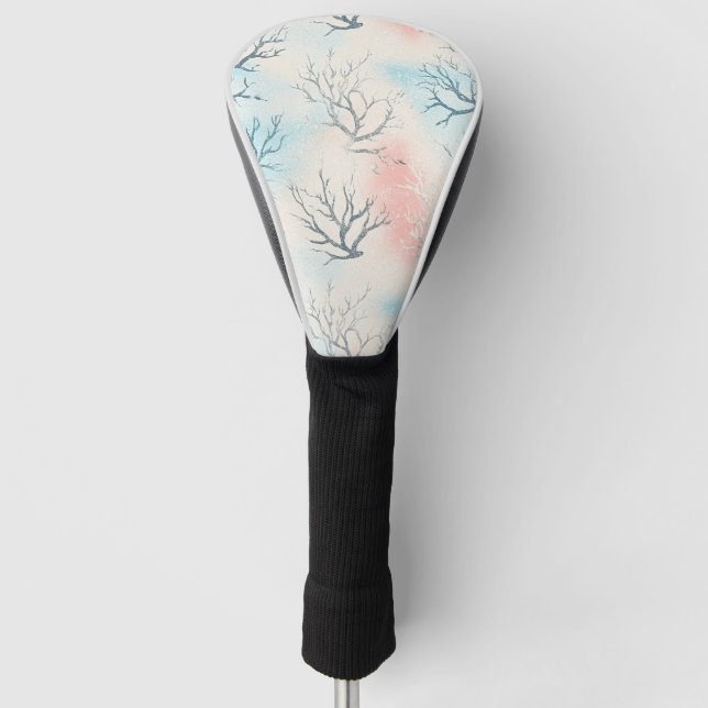 Boho Luxe Wasserfarbe Küstenkorallenmuster (1) Golf Headcover (Vorderseite)