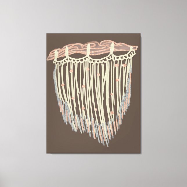 Boho Macrame Hanging Painting Art Leinwanddruck (Vorderseite)