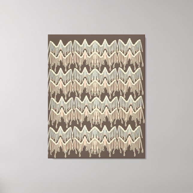 Boho Macrame Painting Doodle Art Leinwanddruck (Vorderseite)