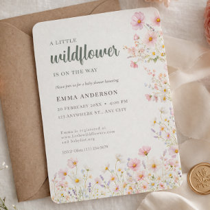 Boho-Mädchen Little Wildflower Baby Shower Einladung