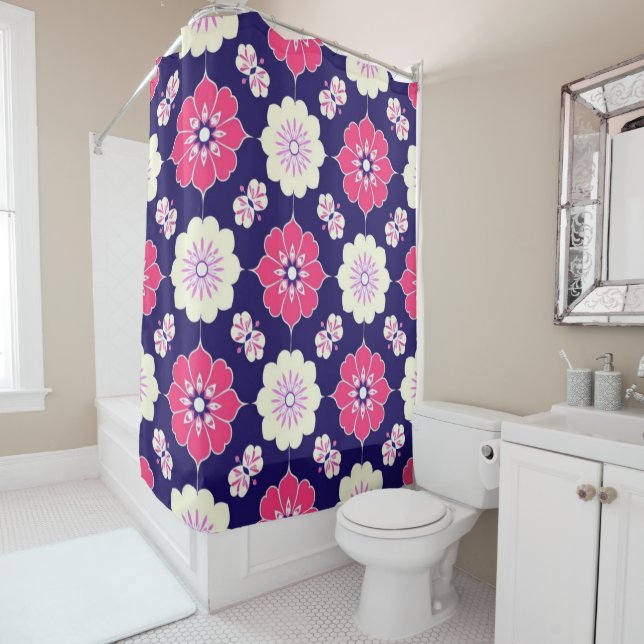 Boho Magenta Duschvorhang (Beispiel)